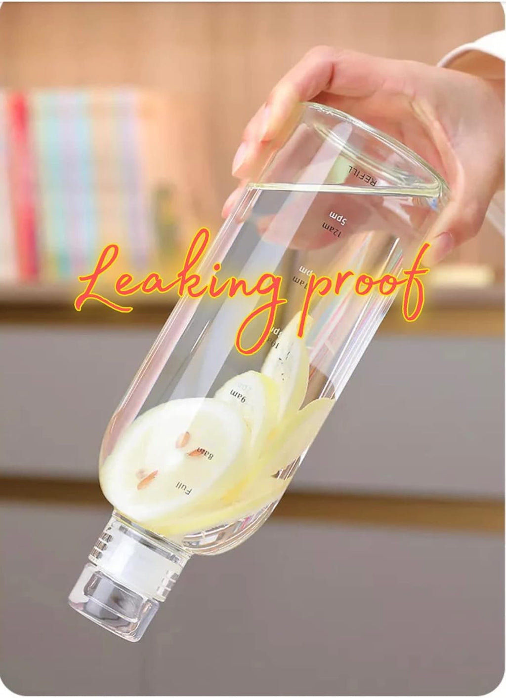 500ML Transparent Plastic Water Bottle with Leakproof Cap