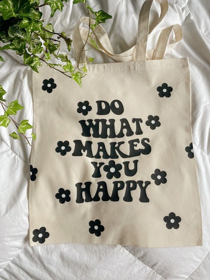 Aesthetic Quotes Hand-Painted Tote Bag