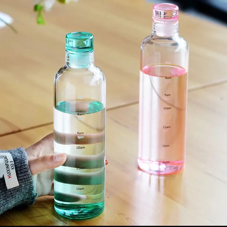 500ML Transparent Plastic Water Bottle with Leakproof Cap