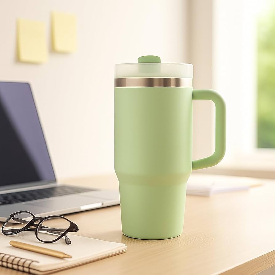14 Oz Stainless Steel Tumbler with Handle – Double Layer Insulated