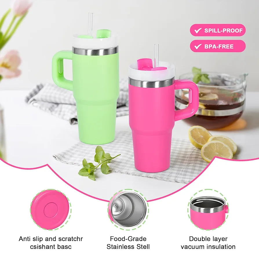 14 Oz Stainless Steel Tumbler with Handle – Double Layer Insulated