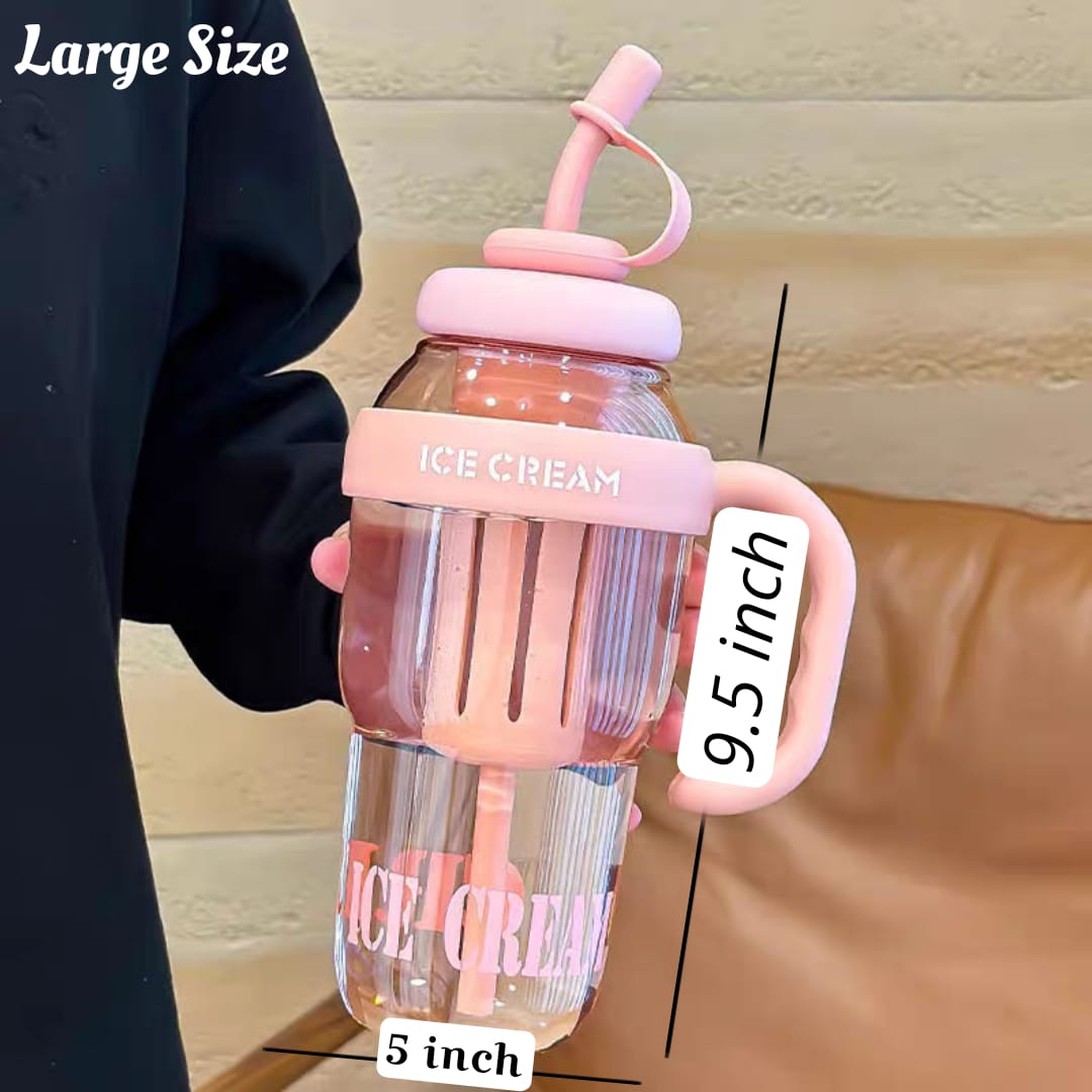 New Large Size Tumblers Water Bottle with Straw & Filter – 1200ml