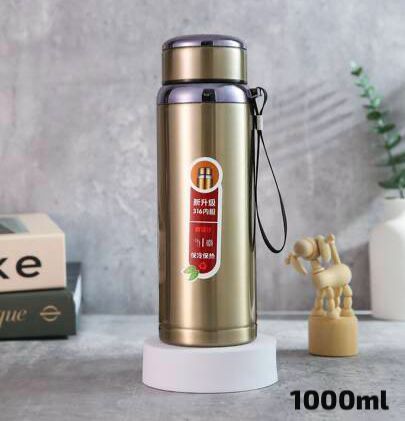 Large 1000ml Hot & Cold Stainless Steel 316 SUS Water Bottle – Leakproof & Durable