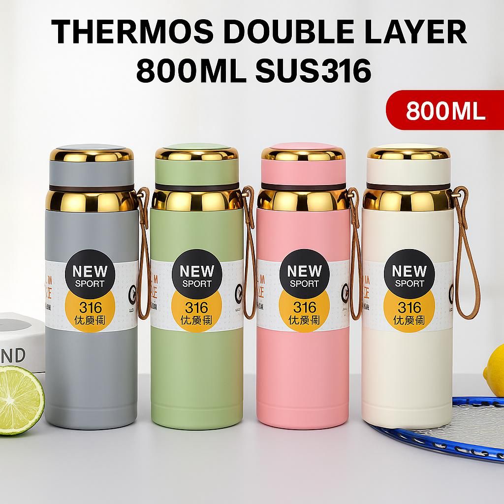 New Golden-Edition 316 SUS Double Layer Sports Water Bottle – Premium Insulated