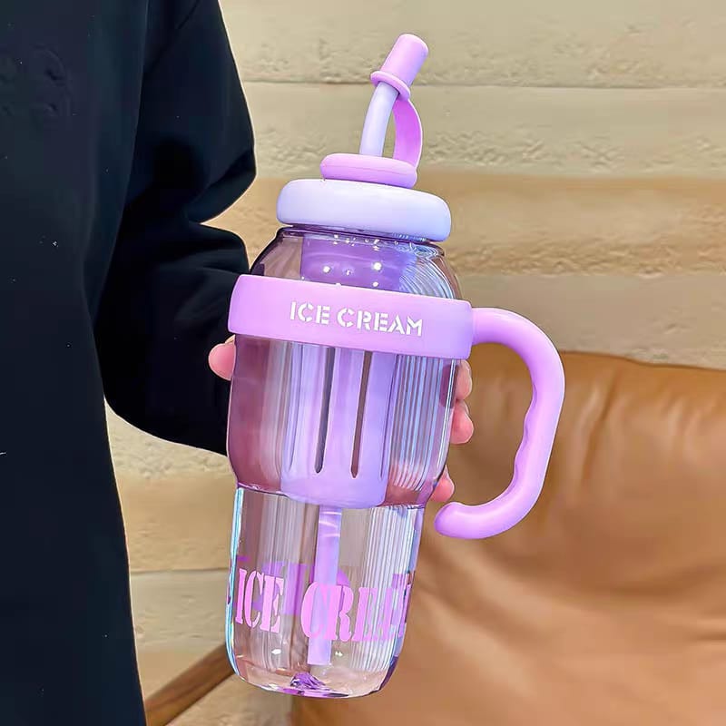 New Large Size Tumblers Water Bottle with Straw & Filter – 1200ml